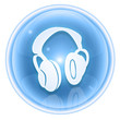 headphones icon ice, isolated on white background.