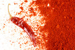 single red chili on red chilies powder