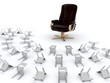 Armchair and chairs croud
