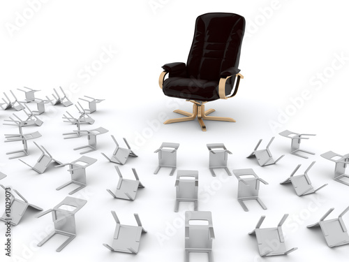 Illustration: Armchair and chairs croud Armchair and chairs croud