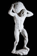 White classic statue of titan Atlas isolated on black White classic statue of titan Atlas isolated on black