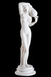 Classic white marble statue The Source isolated on black Classic white marble statue The Source isolated on black