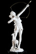 Classic white marble statuette of Artemis isolated on black Classic white marble statuette of Artemis isolated on black