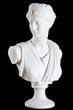 Classic white marble bust of Athena isolated on black Classic white marble bust of Athena isolated on black