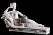 Classic white marble statue of a woman isolated on black Classic white marble statue of a woman isolated on black