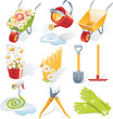 Vector gardening icon set
