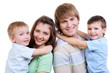 portrait of happy young family