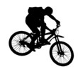 Vector: vector jump with a mountain bike - silhouette vector jump with a mountain bike - silhouette