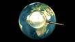 turn around 3D earth with magnifier