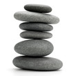6 pebbles stacked - image isolated over white background