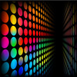 Wall of rainbow dots