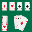 Four aces on green table