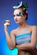 model with butterfly bodyart model with butterfly bodyart