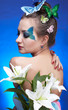 girl with butterfly bodyart girl with butterfly bodyart