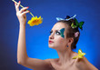 model with butterfly bodyart model with butterfly bodyart