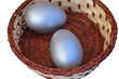 painted eggs in a basket painted eggs in a basket