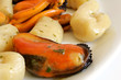 Italian food: gnocchi with mussels Italian food: gnocchi with mussels