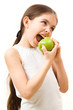 Little girl is eating apple Little girl is eating apple