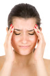 Brunette with migraine