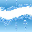 Blue water with bubbles. Blue water with bubbles.