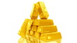 Stack of gold bullions. Looped.