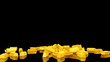 Falling gold bars.