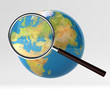 earth under magnifying glass