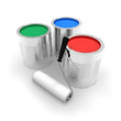 Cans with color paint