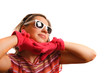 Photo: Attractive beautiful young woman wearing sun glasses Attractive beautiful young woman wearing sun glasses