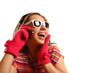 Photo: Attractive beautiful young woman wearing sun glasses Attractive beautiful young woman wearing sun glasses