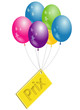 ballons avec une etiquette prix
