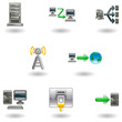 Glossy Computer Network Icon Set