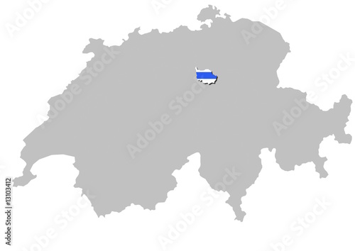 Kanton Zug auf Schweiz