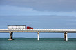 Truck driving on Bahia Honda bridge, Florida Keys