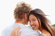 An attractive gorgeous couple having fun together
