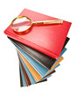 Books and a magnifier Books and a magnifier