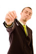 Man holding car keys Man holding car keys