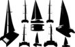Catamaran Boat Silhouettes Vector Catamaran Boat Silhouettes Vector