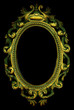 An ornate, grungy gold mirror (frame) on a black background. An ornate, grungy gold mirror (frame) on a black background.