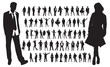 Large collection of people silhouettes