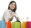 .portrait of one happy young adult girl with colored bags.. .portrait of one happy young adult girl with colored bags..