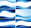 Blue artistic vector design set Blue artistic vector design set