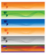 World Map & Lines Banner (six color edition)