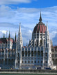 Hungarian Parliament in Budapest with summer sky