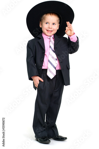 Photo: Saluting smiling boy Saluting smiling boy