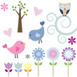 Retro Spring Scrapbooking elements