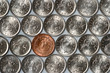 euro coin among russian coins