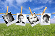 Toddlers Many Expressions Against a Grunge Mottled Background