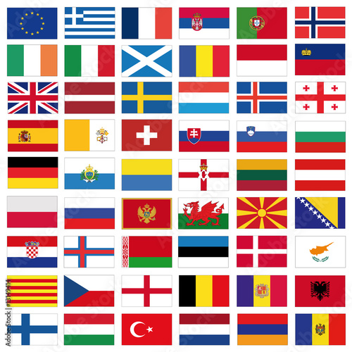 Vector: set of vector flags of all european countries set of vector flags of all european countries