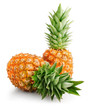 fresh pineapple fruits with green leaves